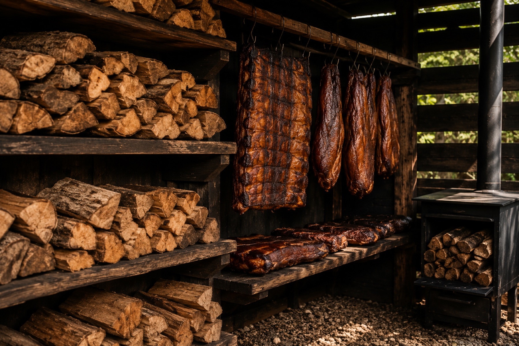 Leña y chunks aromáticos Foresta para BBQ y ahumado
